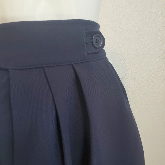 Vintage 60s/70s Bobbie Brooks Navy Pleated Wrap Skirt - Picture 10 of 14